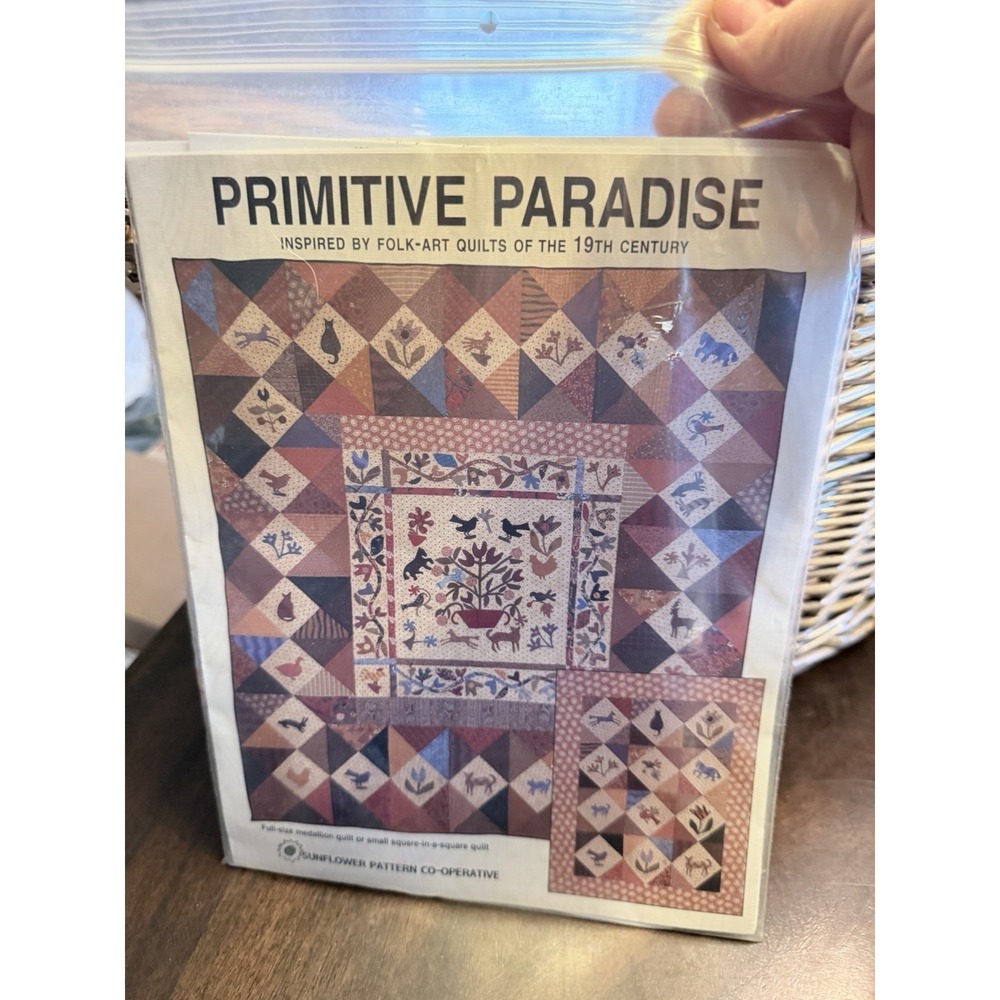 Primitive Paradise Quilt Pattern Sunflower Pattern Folk Art Quilts 19th Century